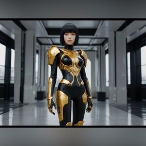 HANDCRAFTED digital art cyber female figure digital art high quality print NWT